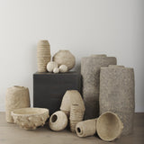 Mercana Rundal Small Beige Paper Mache Vase