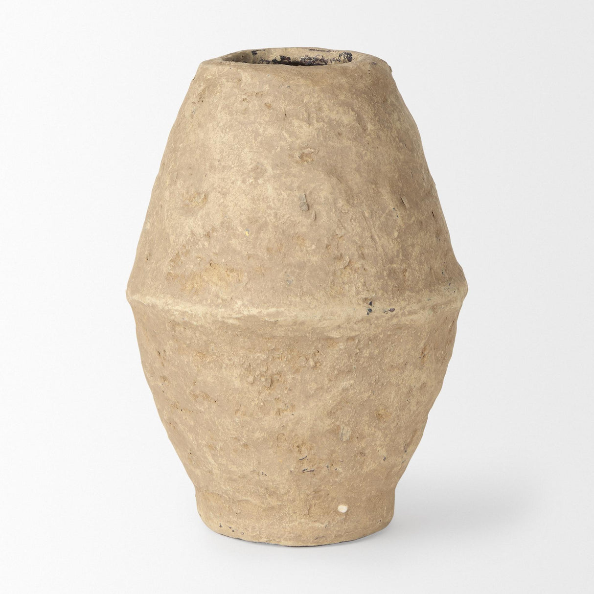 Mercana Rundal Small Beige Paper Mache Vase