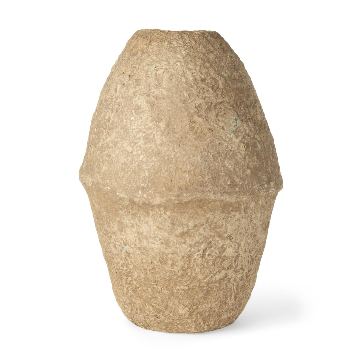 Mercana Rundal Large Beige Paper Mache Vase