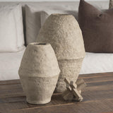 Mercana Rundal Large Beige Paper Mache Vase