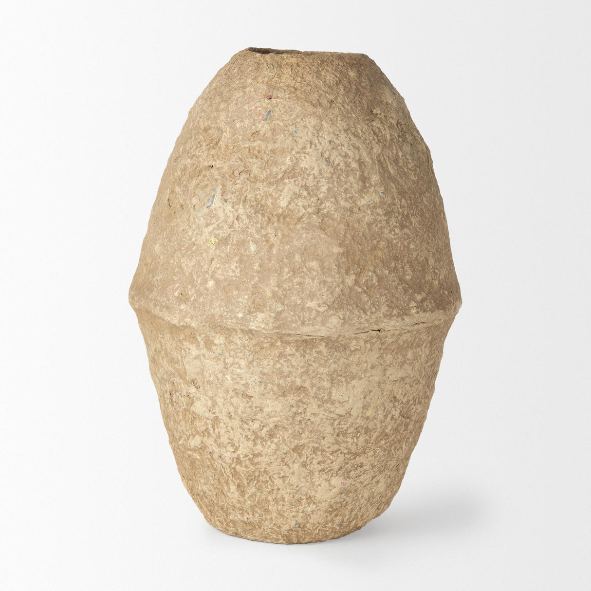 Mercana Rundal Large Beige Paper Mache Vase