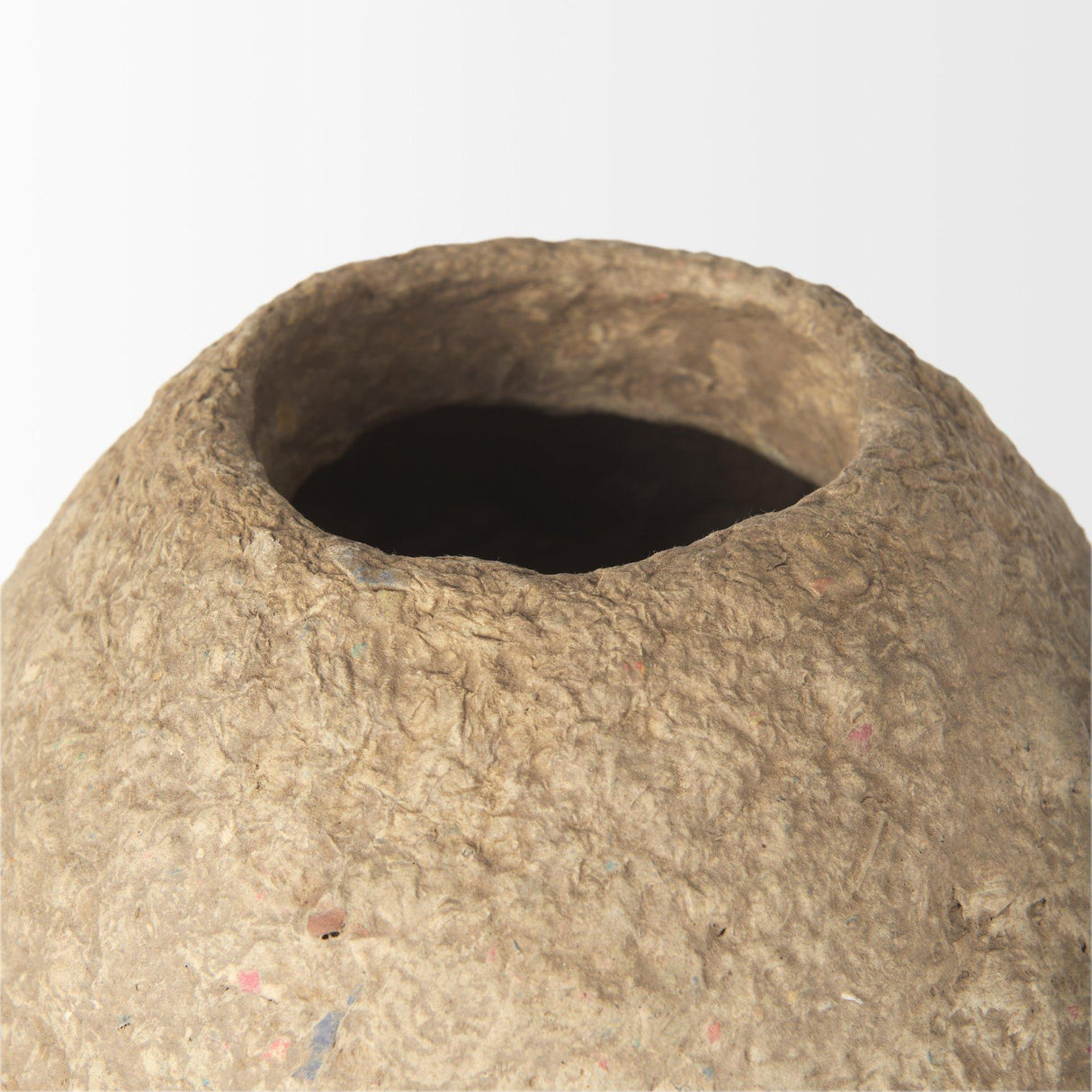 Mercana Rundal Large Beige Paper Mache Vase