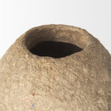 Mercana Rundal Large Beige Paper Mache Vase