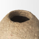 Mercana Rundal Large Beige Paper Mache Vase