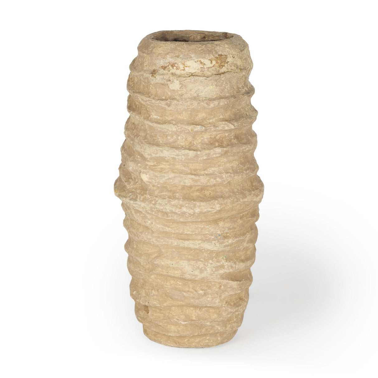 Mercana Kamli Small Beige Paper Mache Vase