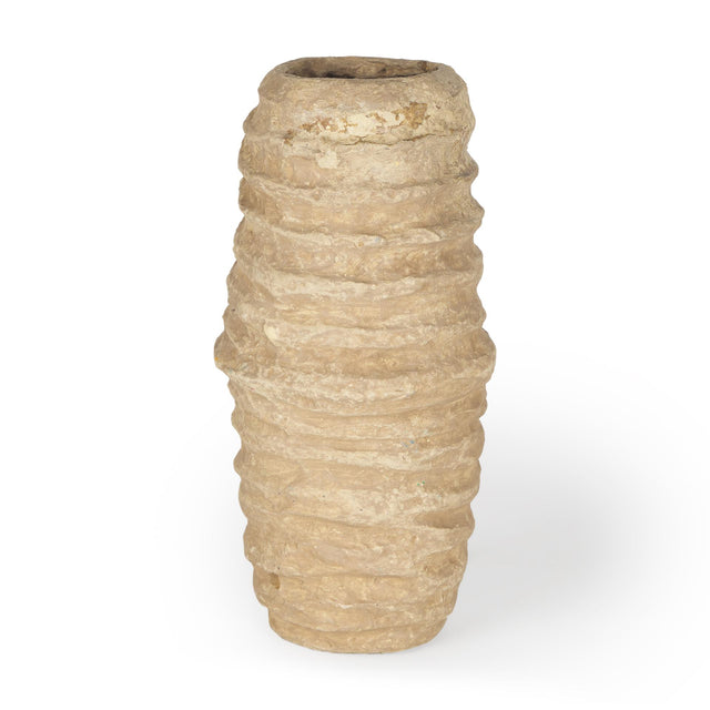 Mercana Kamli Small Beige Paper Mache Vase