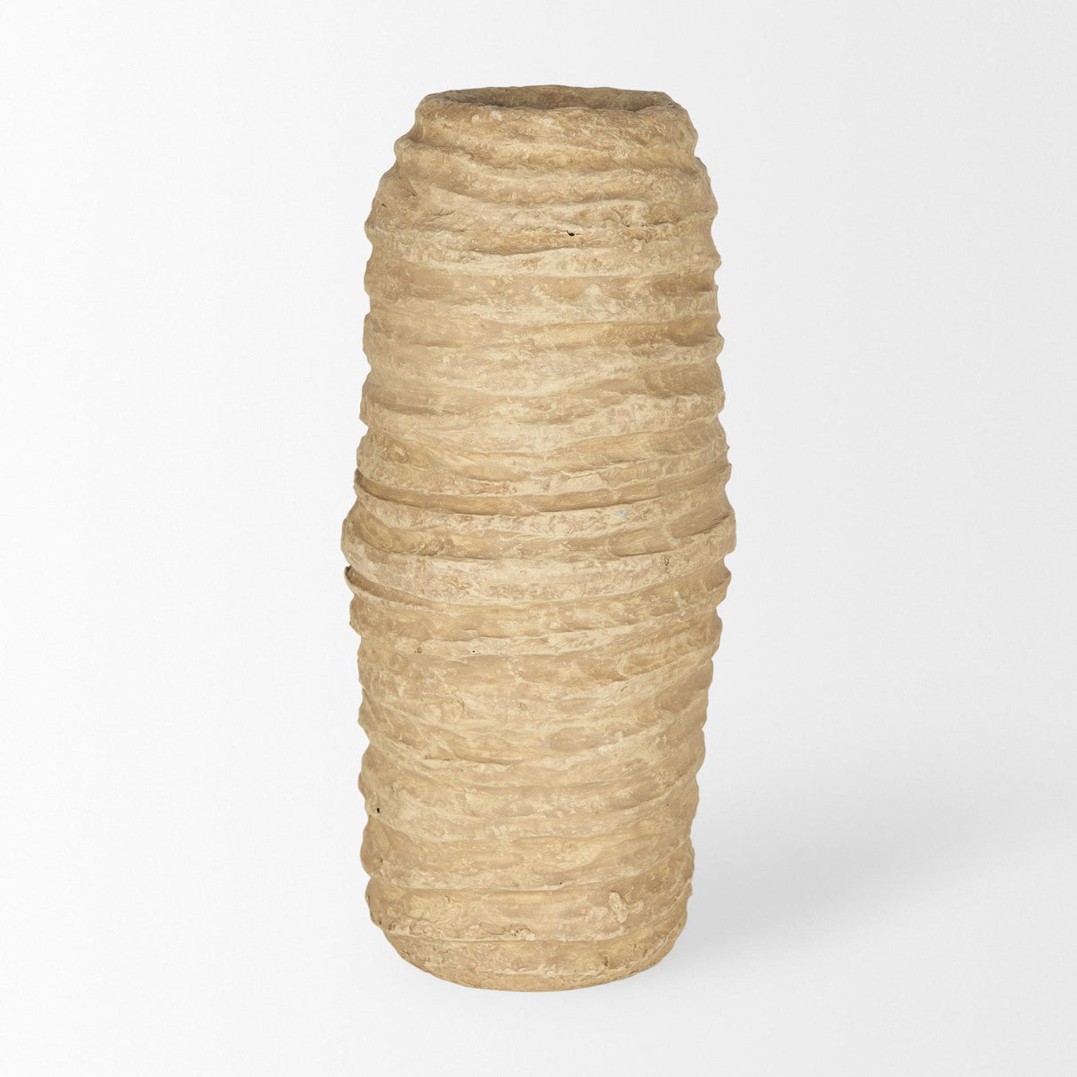 Mercana Kamli Large Beige Paper Mache Vase