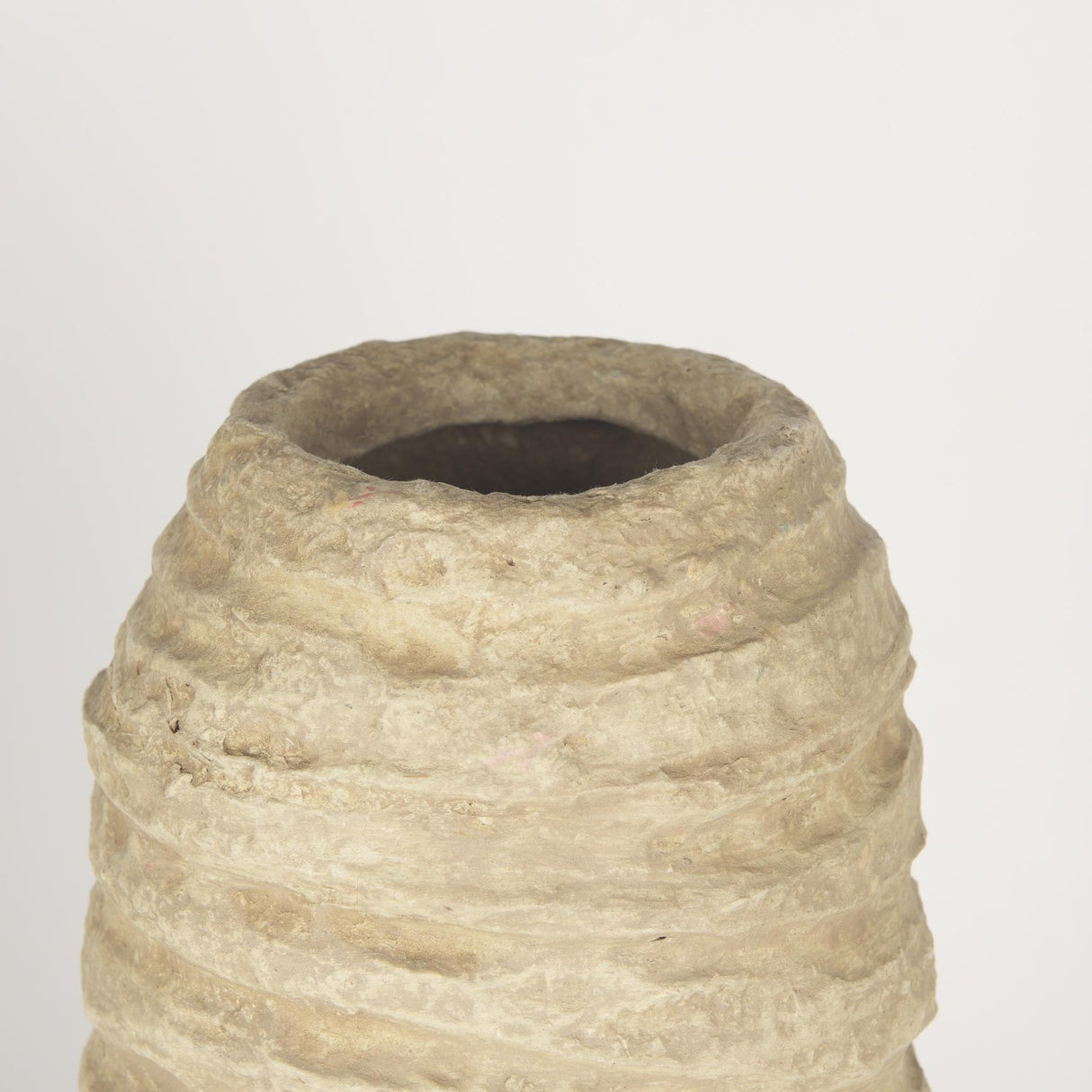 Mercana Kamli Large Beige Paper Mache Vase