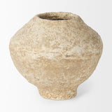 Mercana Ritu Small Beige Paper Mache Pot Vase