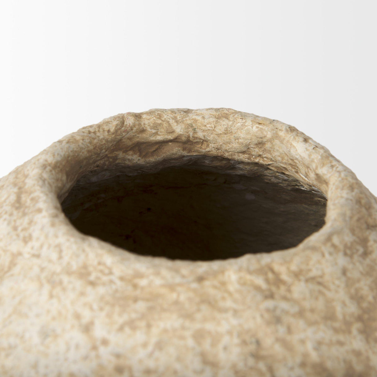 Mercana Ritu Small Beige Paper Mache Pot Vase