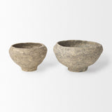 Mercana Sonu Set of 2 Gray Paper Mache Half-Pot Bowls
