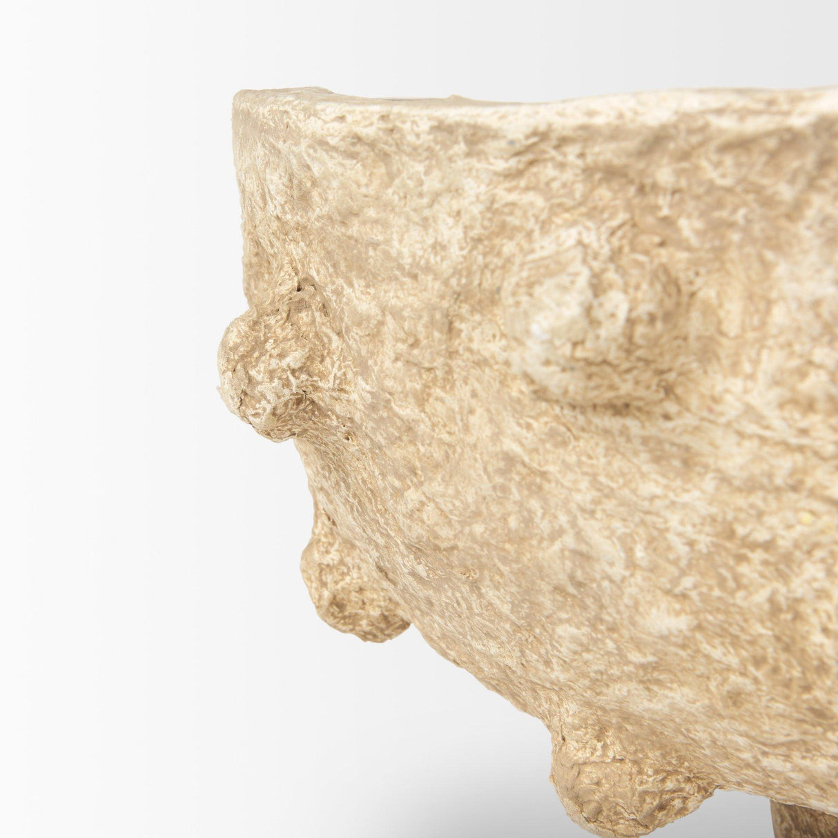 Mercana Sonam Set of 2 Beige Paper Mache Spiked Bowls