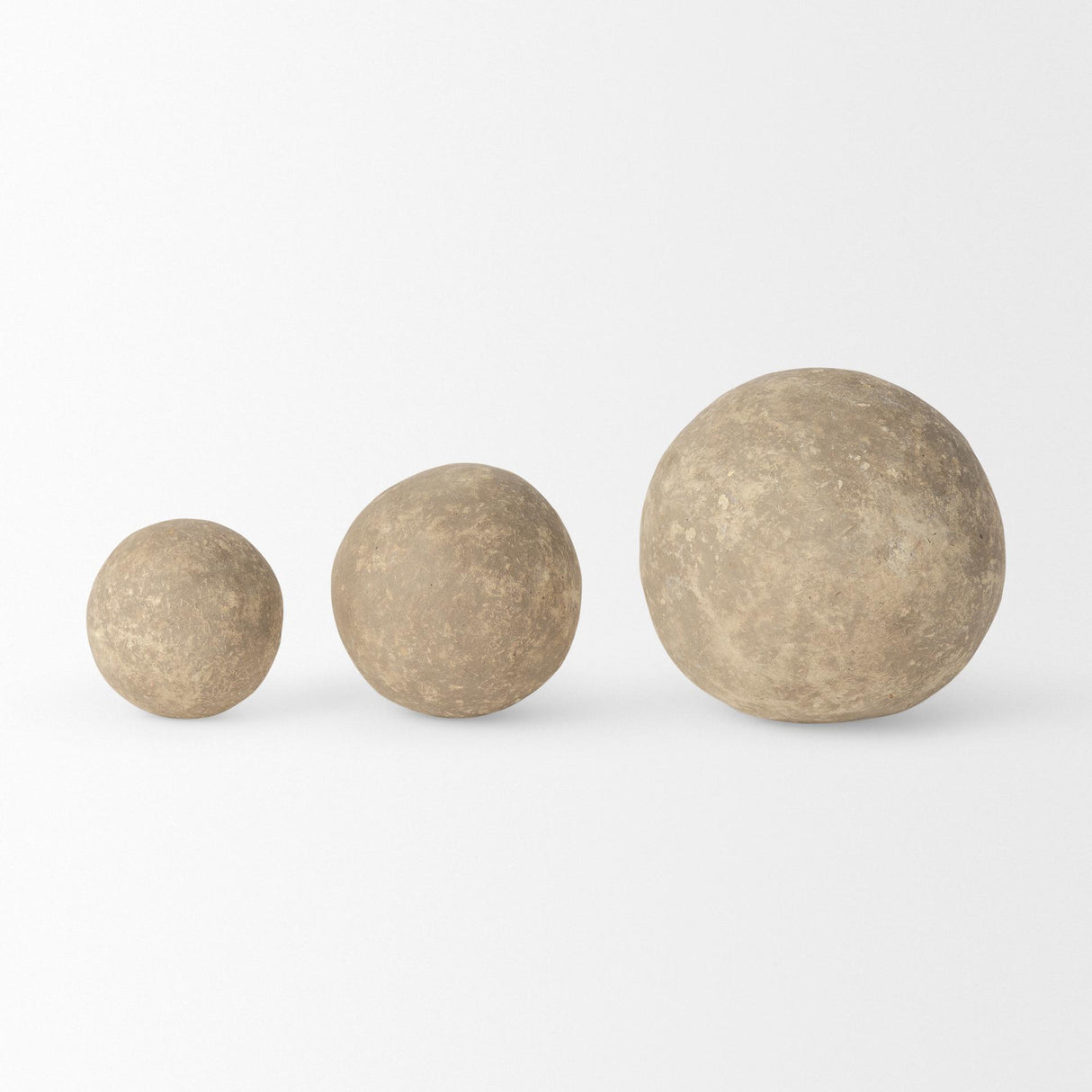 Mercana Sunita Set of 3 Gray Paper Mache Orbs