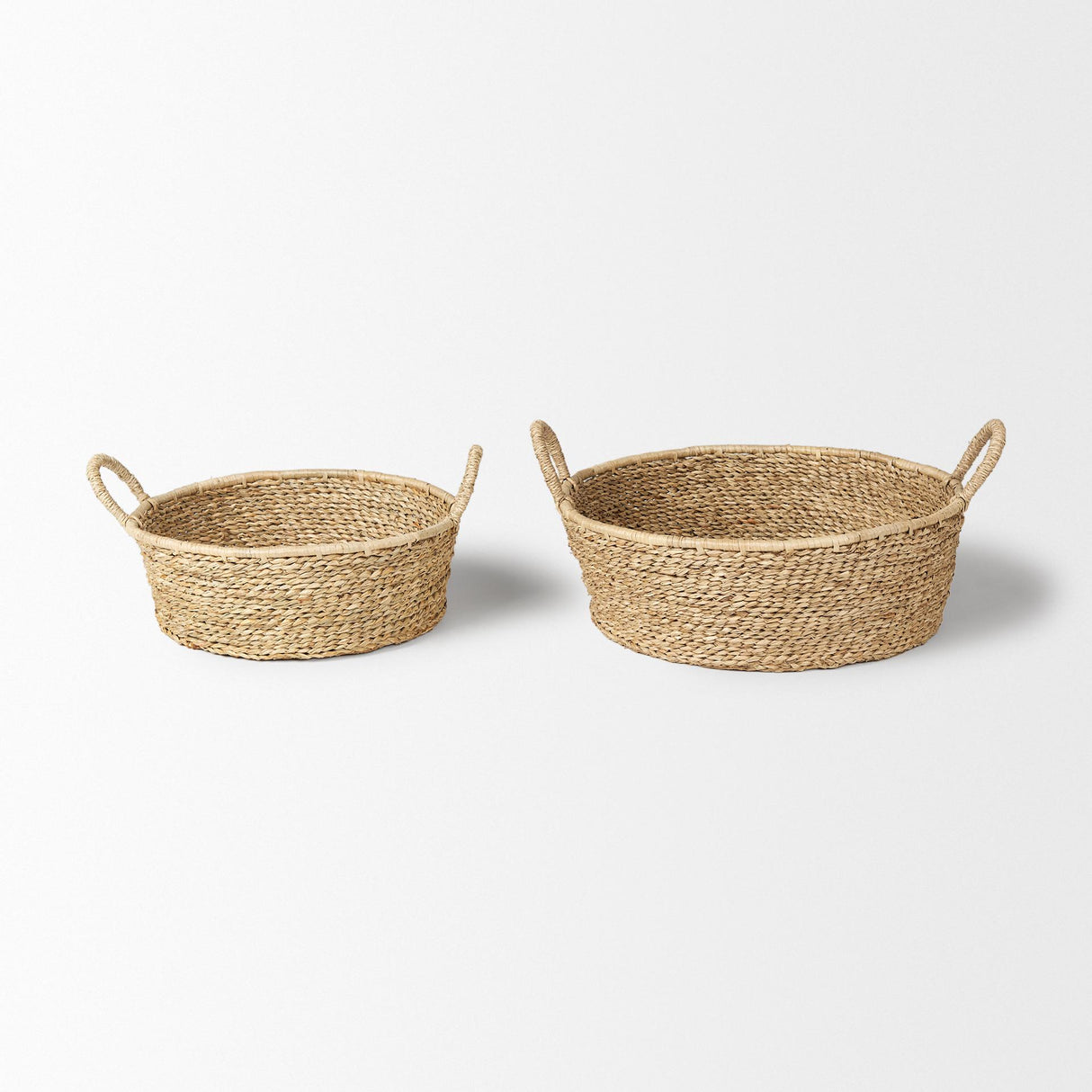Mercana Ayanna Set of 2 Deep Nesting Seagrass Baskets w/ Handles
