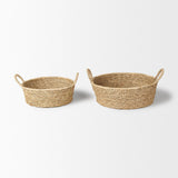 Mercana Ayanna Set of 2 Deep Nesting Seagrass Baskets w/ Handles