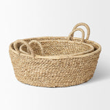 Mercana Ayanna Set of 2 Deep Nesting Seagrass Baskets w/ Handles