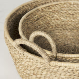 Mercana Ayanna Set of 2 Deep Nesting Seagrass Baskets w/ Handles