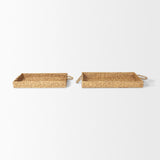Mercana Hona Set of 2 Large Recatangular Nesting Water Hyacinth Trays