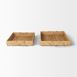 Mercana Hona Set of 2 Large Recatangular Nesting Water Hyacinth Trays