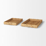 Mercana Hona Set of 2 Large Recatangular Nesting Water Hyacinth Trays