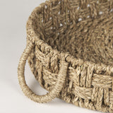 Mercana Haini Set of 2 Large Basketweave Seagrass Trays w/ Loop Handles
