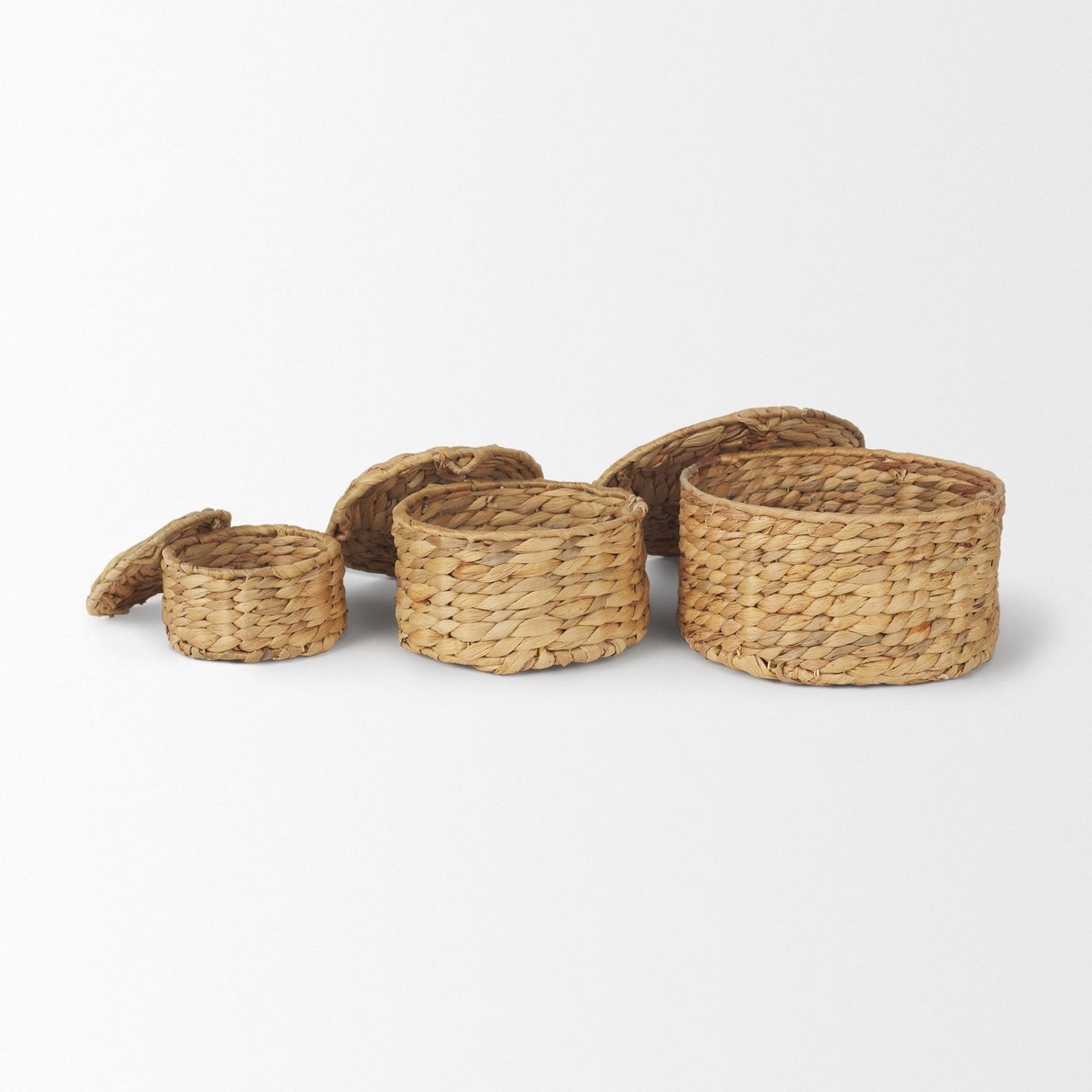 Mercana Kea Set of 3 Nesting Water Hyacinth Boxes with Lids