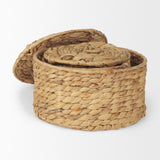 Mercana Kea Set of 3 Nesting Water Hyacinth Boxes with Lids