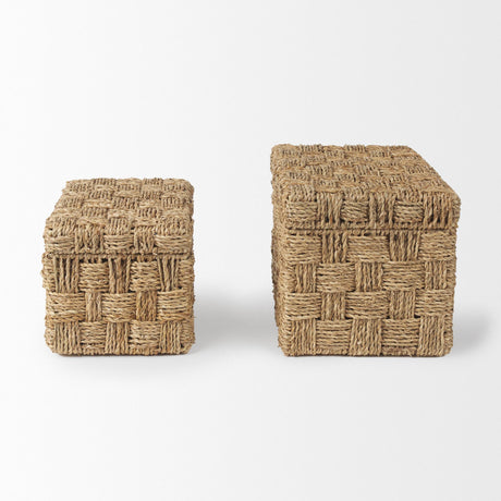 Mercana Hanalei Set of 2 Seagrass Boxes with Lids