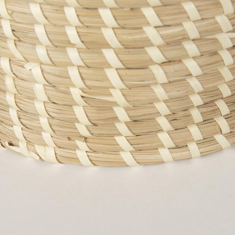 Mercana Kailini Set of 3 Nesting Seagrass & Palm Leaf Boxes with Lids