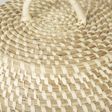 Mercana Kalopa Set of 2 Seagrass Floor Baskets w/ Flat Handled Lid