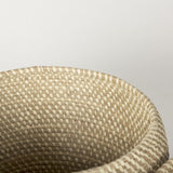Mercana Kalopa Set of 2 Seagrass Floor Baskets w/ Flat Handled Lid