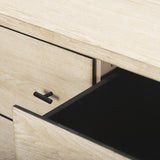 Mercana Ciara 6 Drawer Beige Fir Veneer w/ Black Metal Sideboard