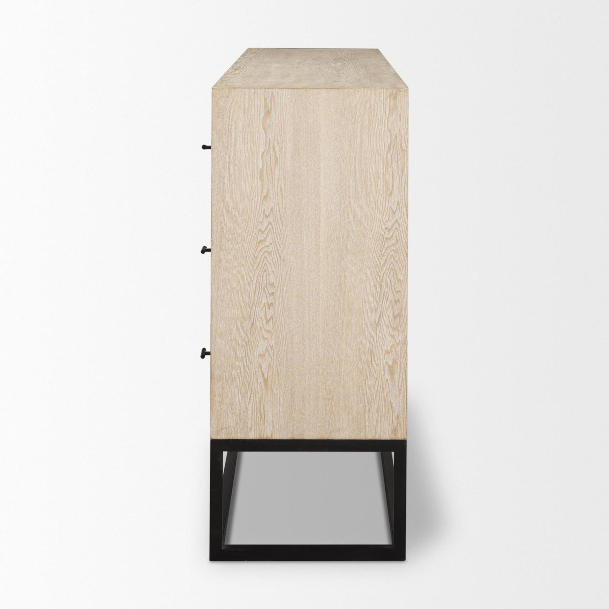 Mercana Ciara 6 Drawer Beige Fir Veneer w/ Black Metal Sideboard