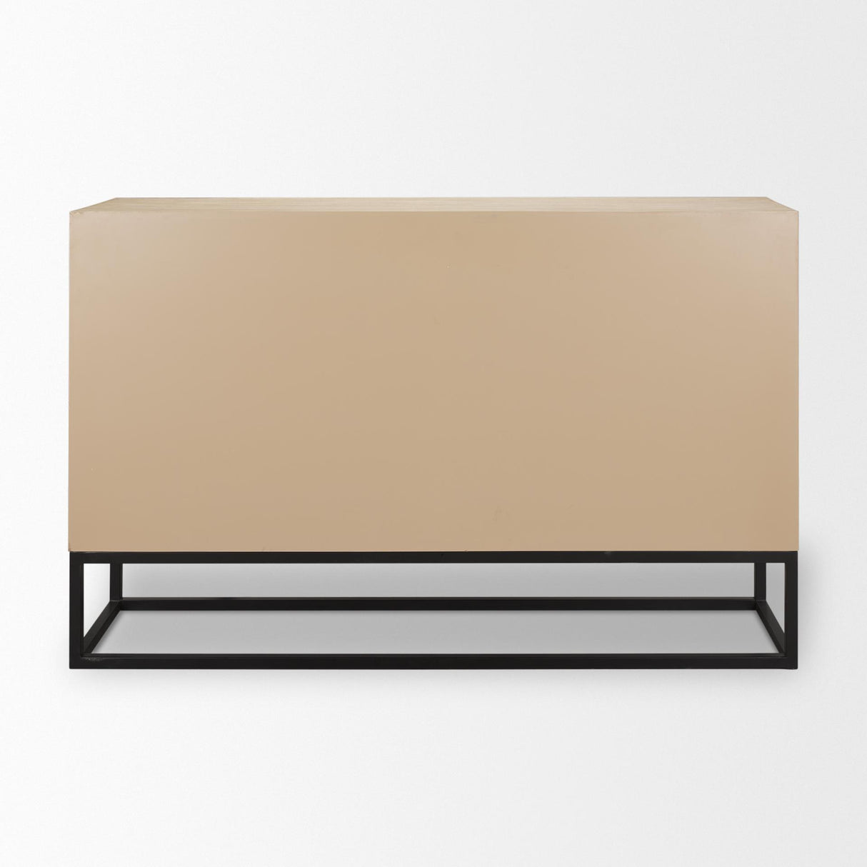 Mercana Ciara 6 Drawer Beige Fir Veneer w/ Black Metal Sideboard