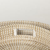 Mercana Kalama Set of 2 Large Round Seagrass Trays w/ Handles