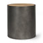 Mercana Eclipse Gunmetal Gray Drum Base w/ Brown Wood Top End/Side Table