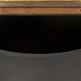 Mercana Eclipse Gunmetal Gray Drum Base w/ Brown Wood Top End/Side Table