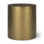 Mercana Eclipse Antique Brass Metal Drum Base w/ Dark Brown Wood Top End/Side Table