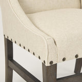 Mercana Kensington I Cream Fabric and Solid Wood Dining Chair
