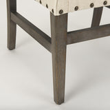 Mercana Kensington I Cream Fabric and Solid Wood Dining Chair