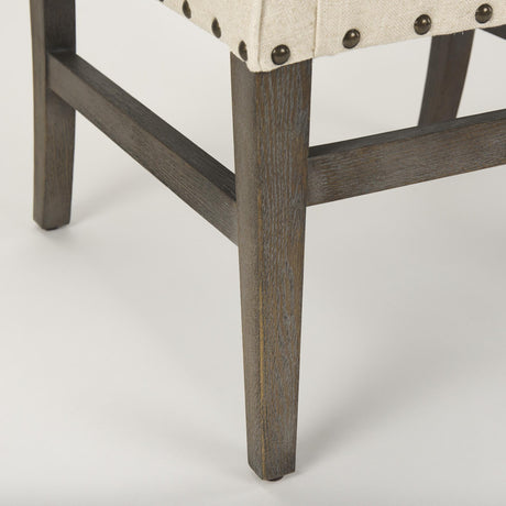 Mercana Kensington I Cream Fabric and Solid Wood Dining Chair