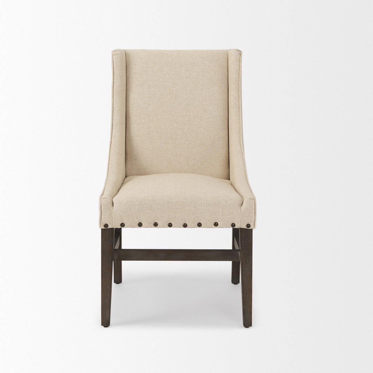 Mercana Kensington I Cream Fabric and Solid Wood Dining Chair