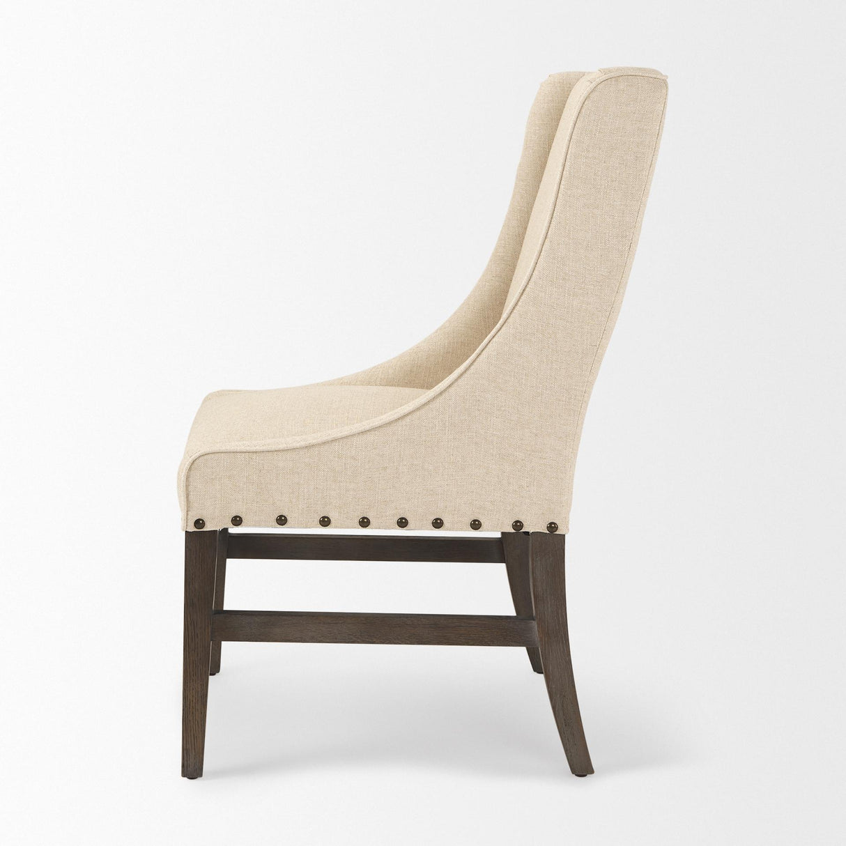Mercana Kensington I Cream Fabric and Solid Wood Dining Chair