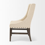 Mercana Kensington I Cream Fabric and Solid Wood Dining Chair
