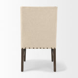 Mercana Kensington I Cream Fabric and Solid Wood Dining Chair