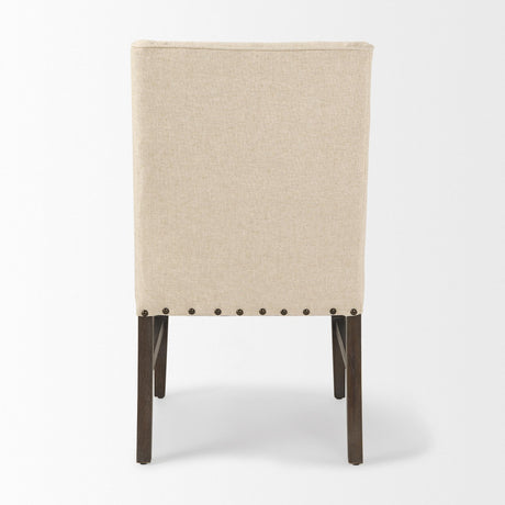 Mercana Kensington I Cream Fabric and Solid Wood Dining Chair