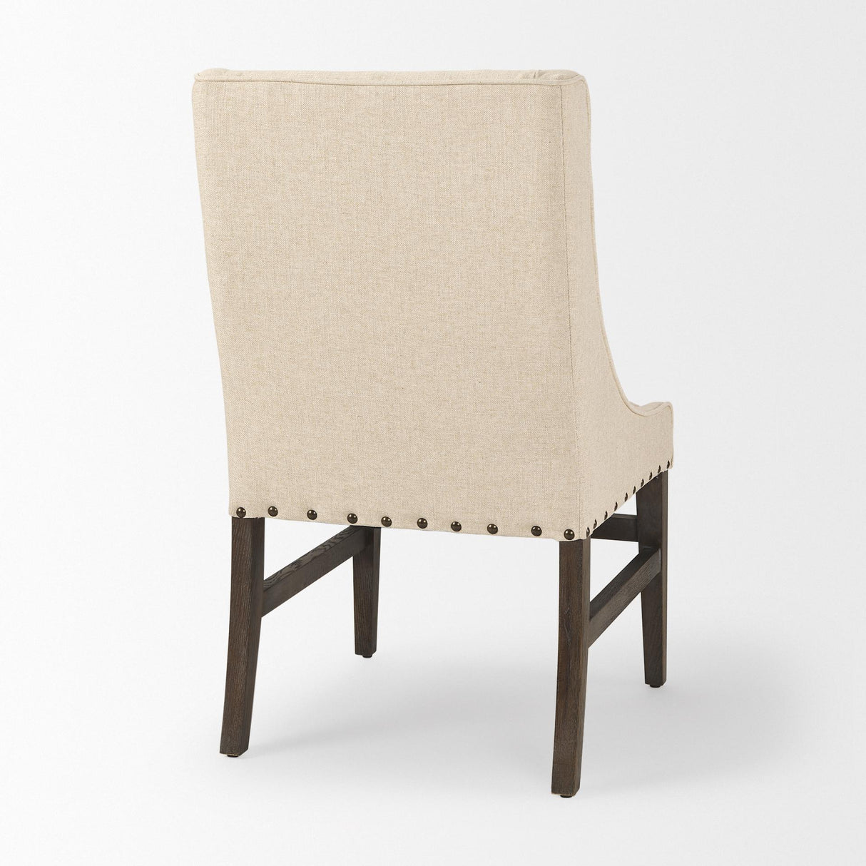 Mercana Kensington I Cream Fabric and Solid Wood Dining Chair