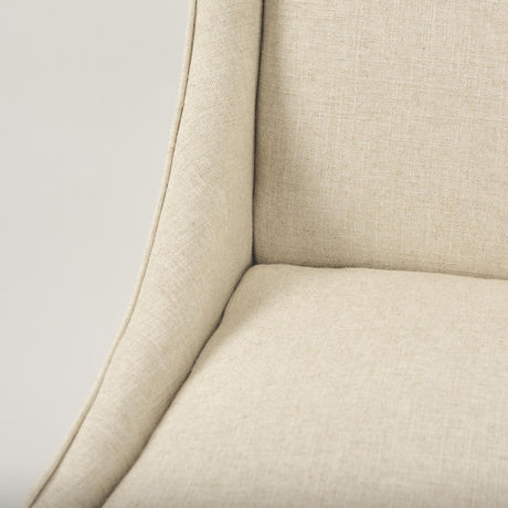 Mercana Kensington I Cream Fabric and Solid Wood Dining Chair