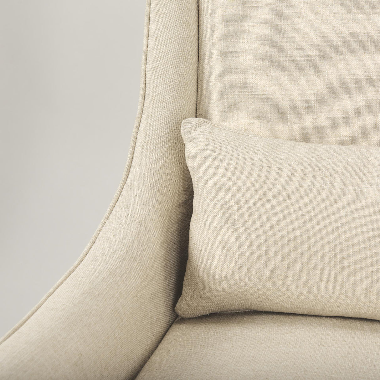 Mercana Kensington Cream Linen Fabric and Wood Accent Chair