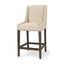 Mercana Kensington Cream Fabric Seat Brown Wood Frame Counter Stool